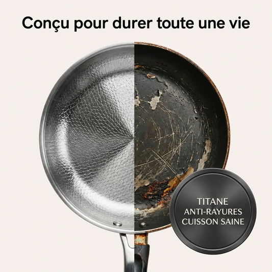 Poêle Martelée en Titane