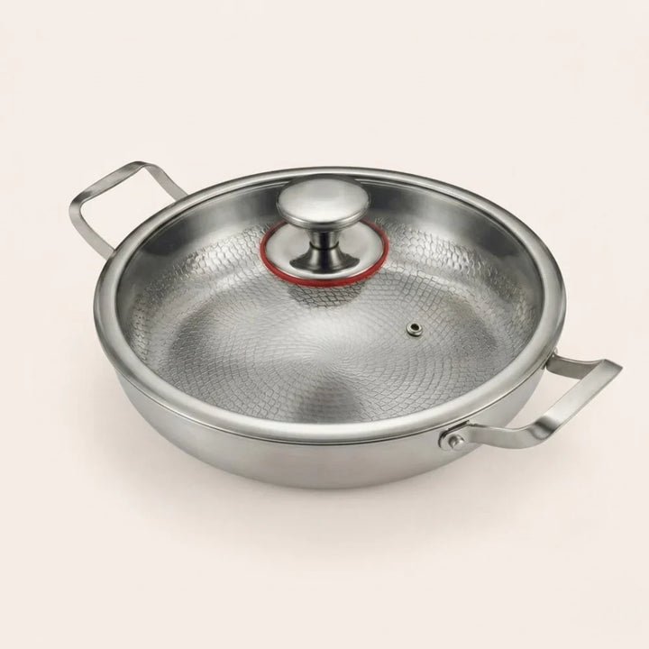 Poêle à Sauté en Titane à Deux Poignées