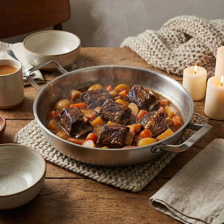 Poêle à Sauté en Titane à Deux Poignées