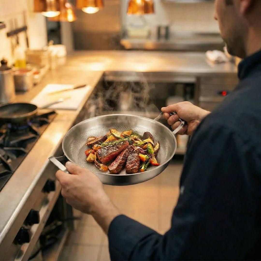 Poêle à Sauté en Titane à Deux Poignées