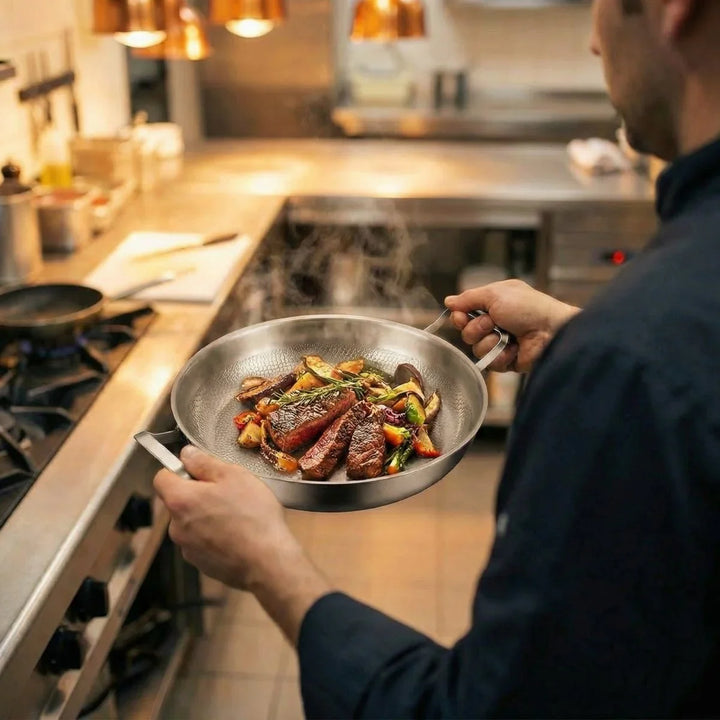 Poêle à Sauté en Titane à Deux Poignées